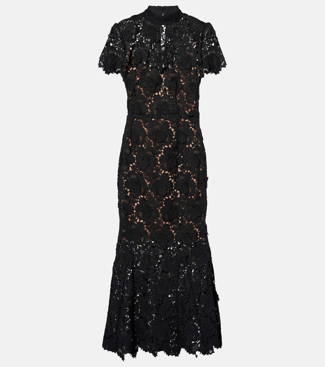 Robe longue en dentelle à fleurs | Self-Portrait