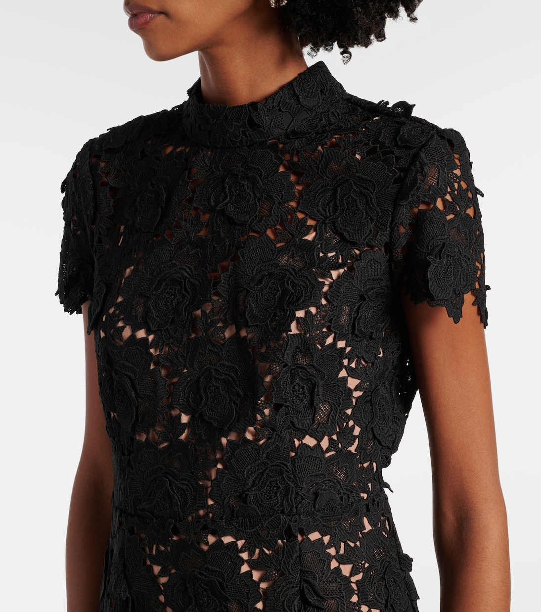 Robe longue en dentelle à fleurs | Self-Portrait