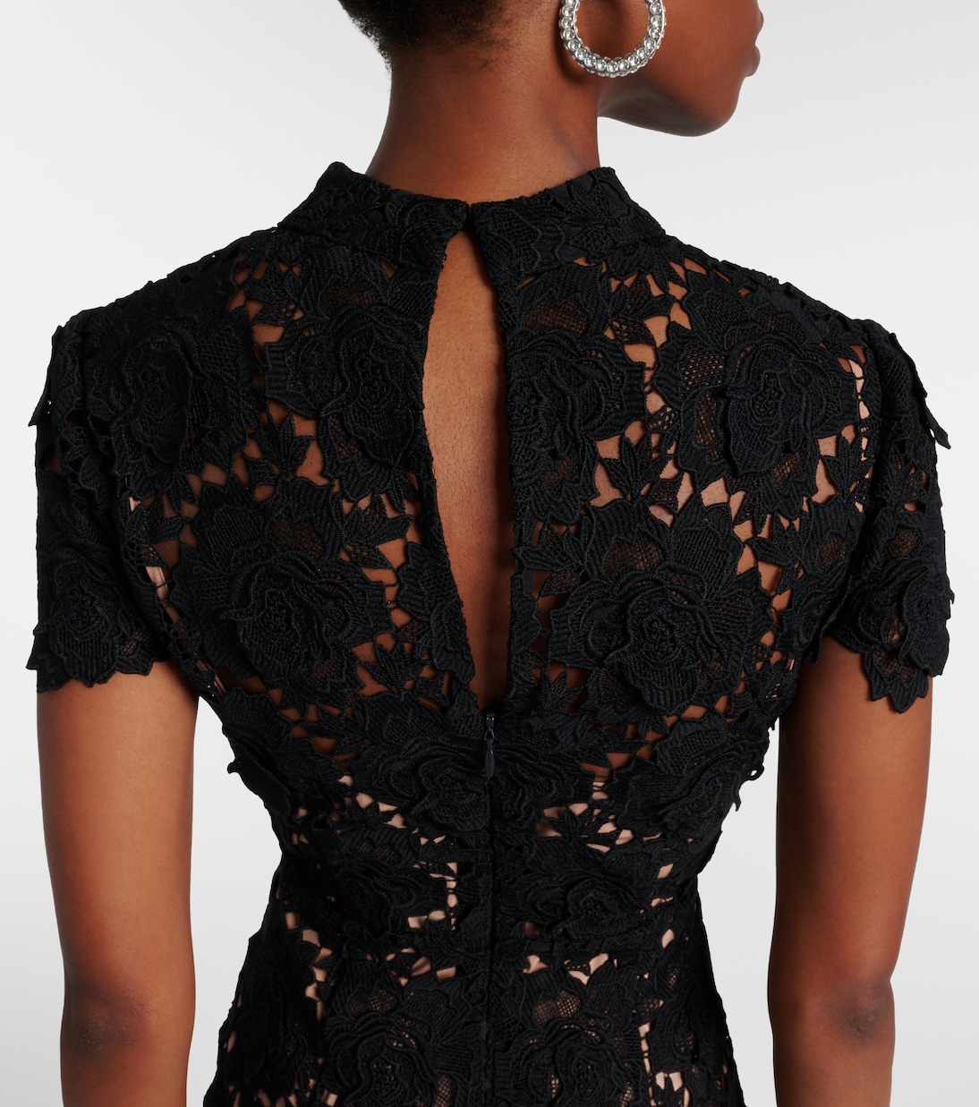 Robe longue en dentelle à fleurs | Self-Portrait