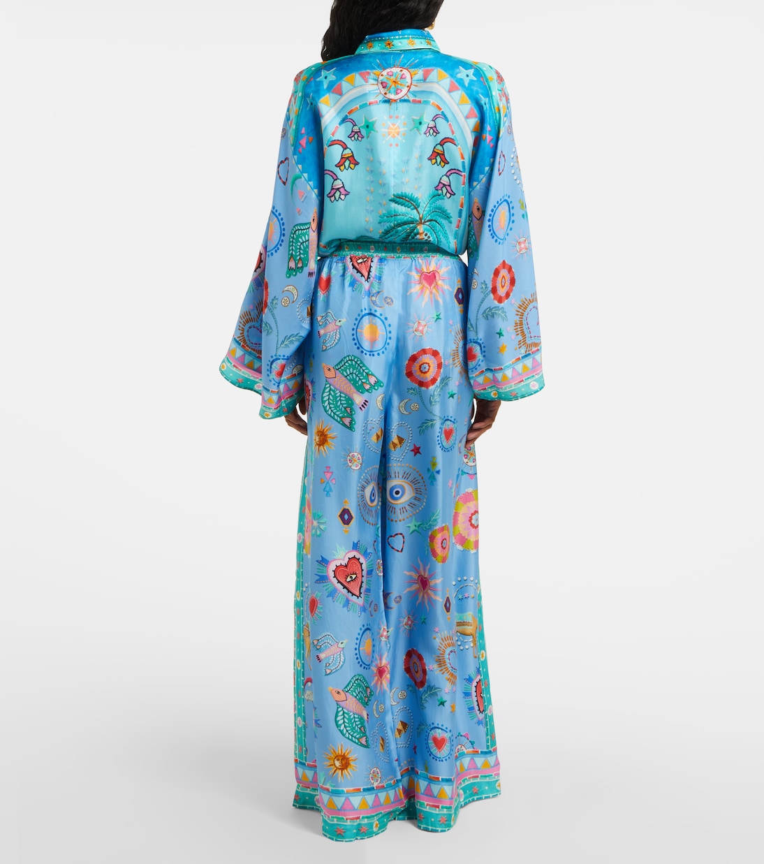 Pantalon ample imprimé en soie | Camilla