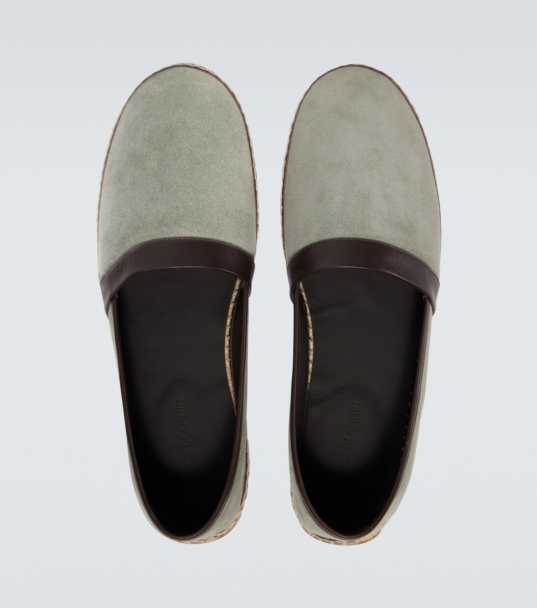 Nerano leather-trimmed suede espadrilles | Manolo Blahnik