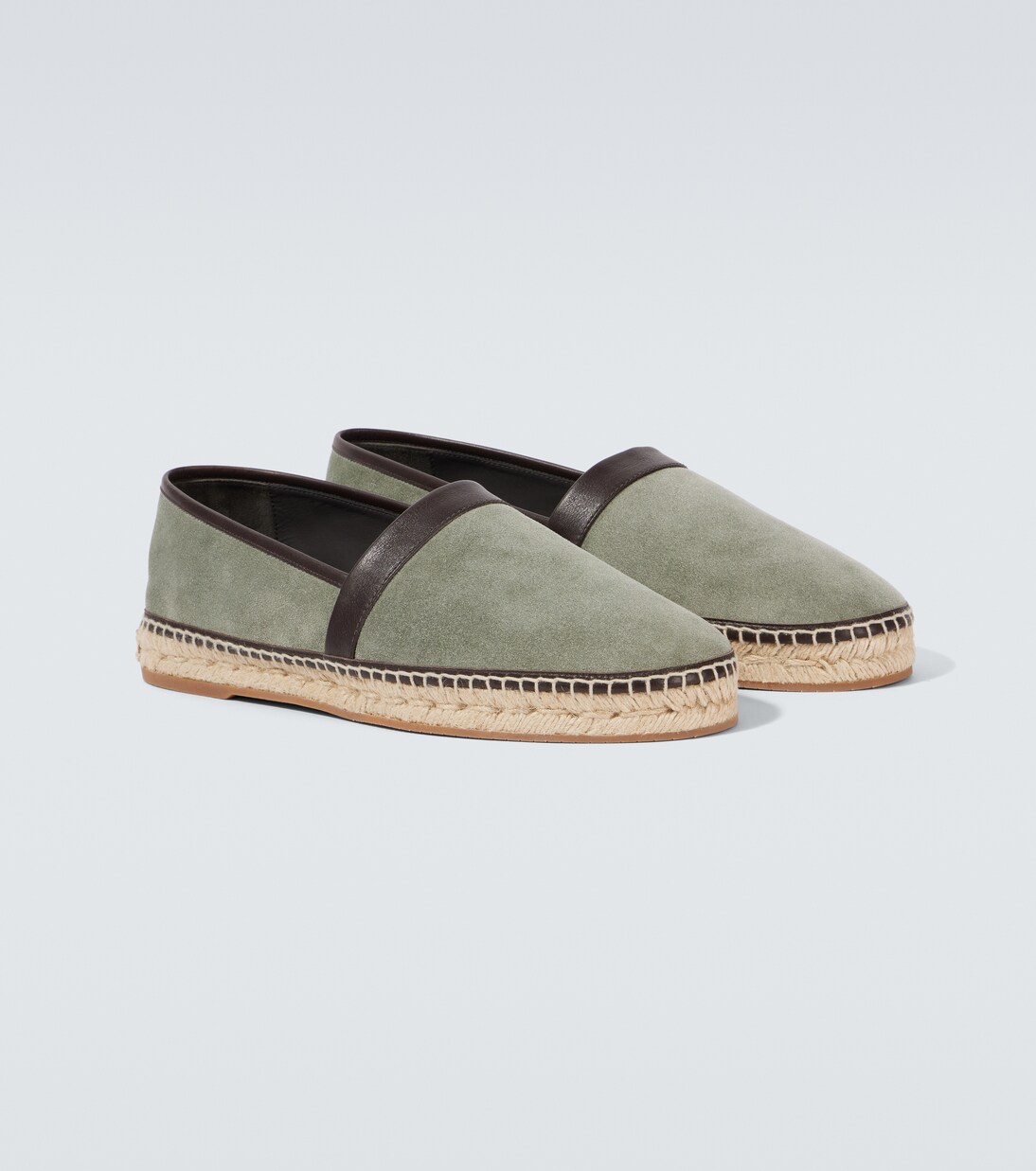 Nerano leather-trimmed suede espadrilles | Manolo Blahnik