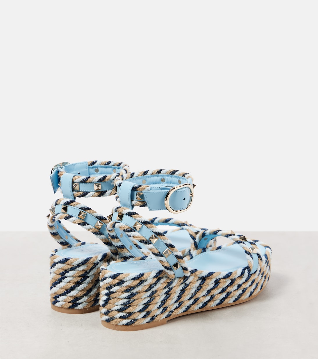 Rockstud Torchon espadrille sandals | Valentino Garavani