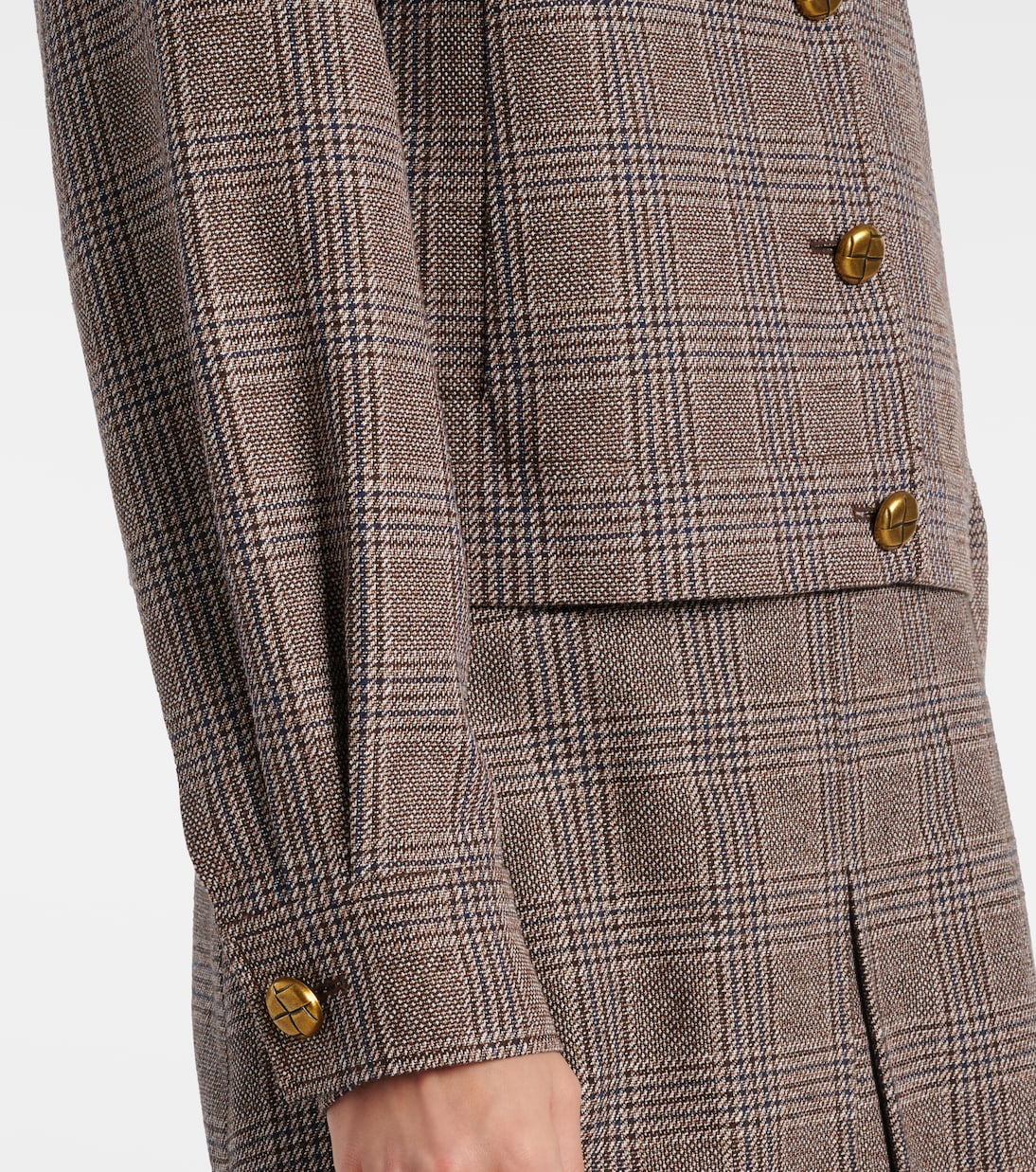 Checked cotton and linen jacket | Self-Portrait