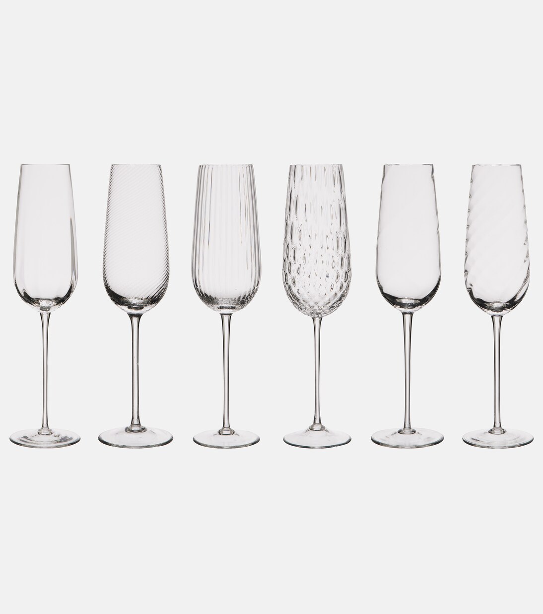 Tolomeo set of 6 champagne flute glasses | NasonMoretti