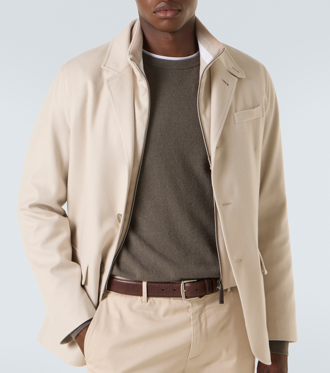 Layered silk and cashmere blazer | Herno