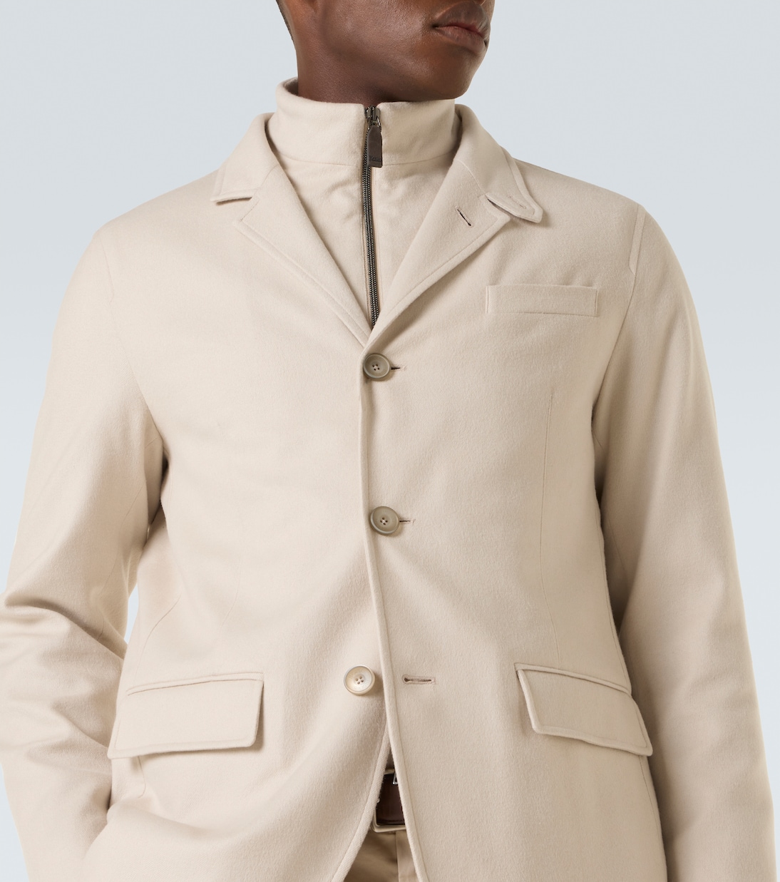 Layered silk and cashmere blazer | Herno