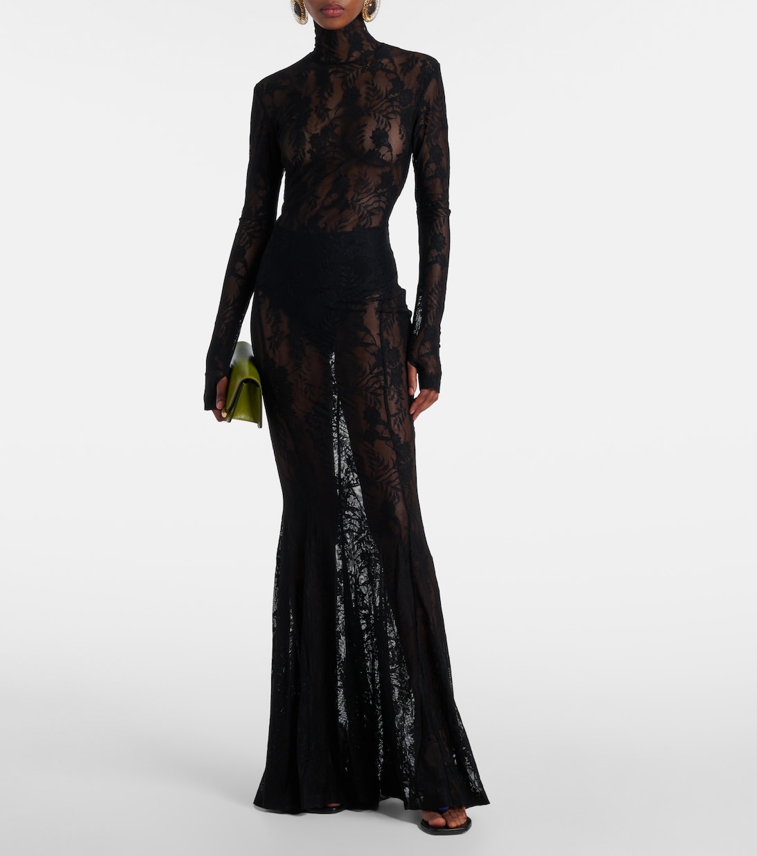 Semi-sheer lace gown | Norma Kamali