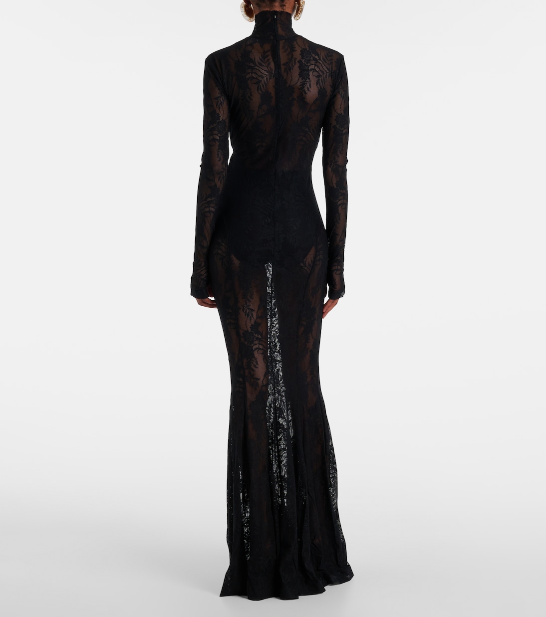 Semi-sheer lace gown | Norma Kamali