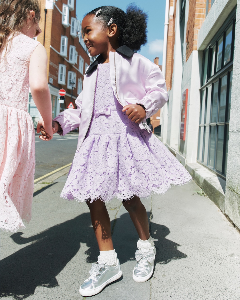 Bow-detail lace dress | Self-Portrait Kids