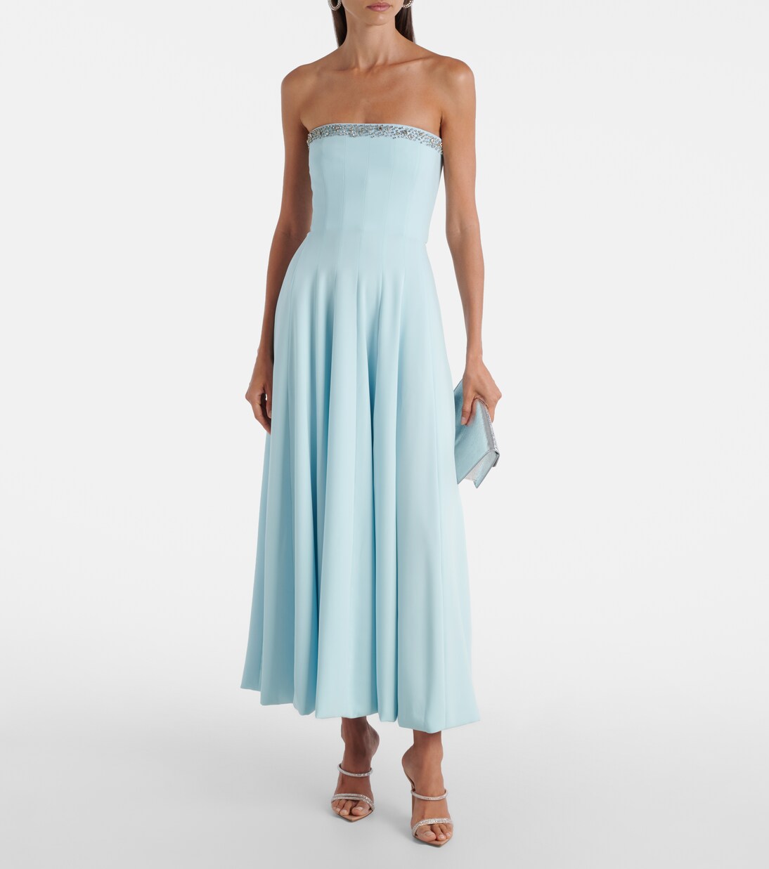 Verziertes Cocktailkleid Aldina aus Crêpe | Costarellos