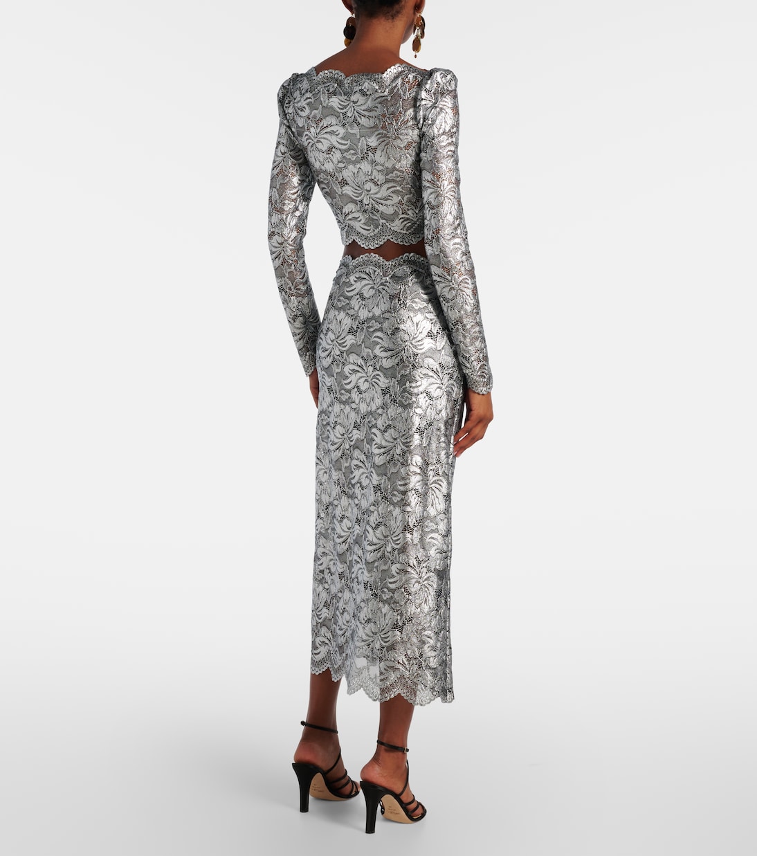 Jupe midi en dentelle | Rabanne