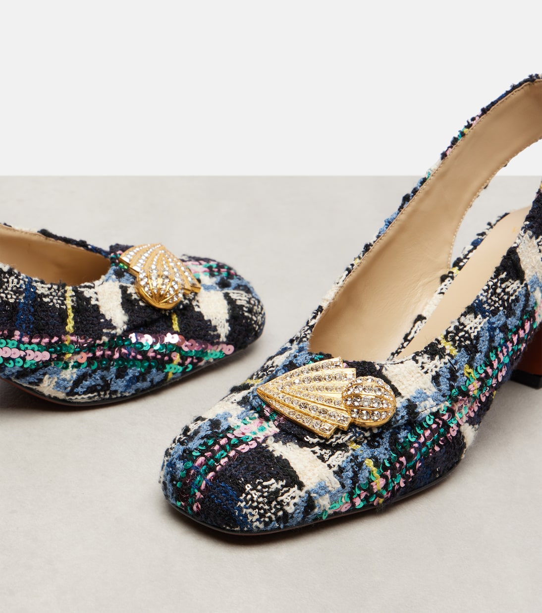 Adamantine 60 tweed slingback pumps | Valentino Garavani