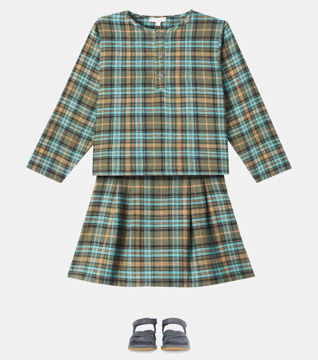 Camicia Sebastian in cotone a quadri | Bebe Organic