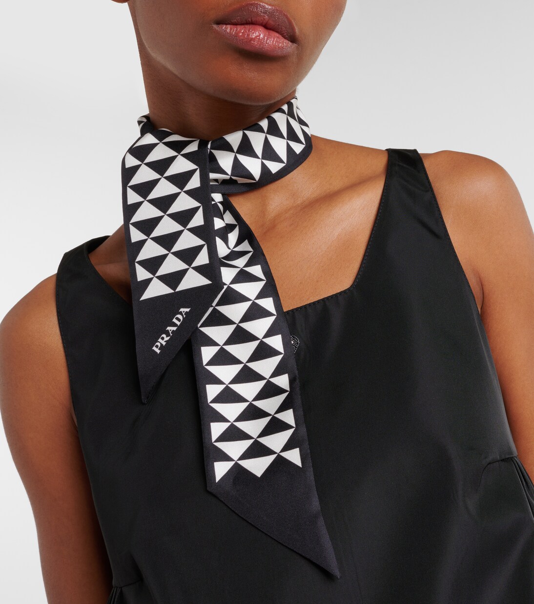 Printed silk twill scarf | Prada