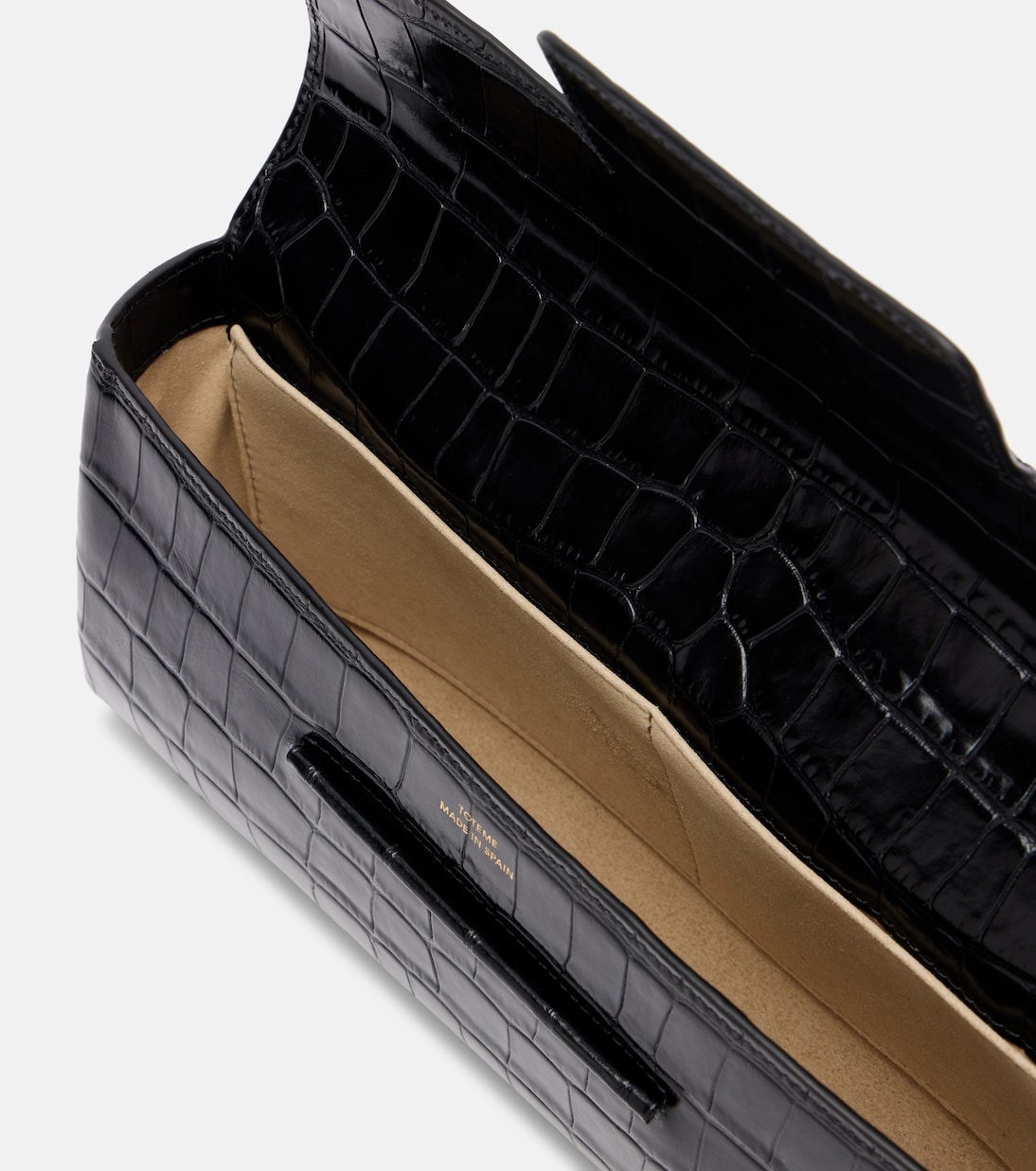 T-Clutch Small croc-effect leather clutch | Toteme