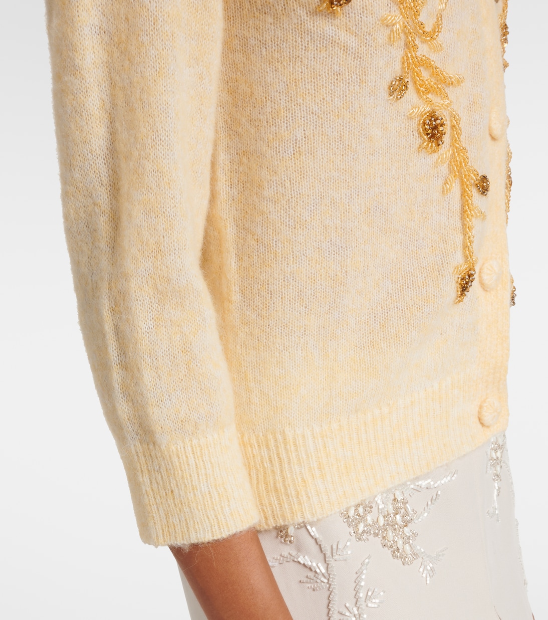 Cardigan en alpaga et laine mélangés à perles | Jacques Wei