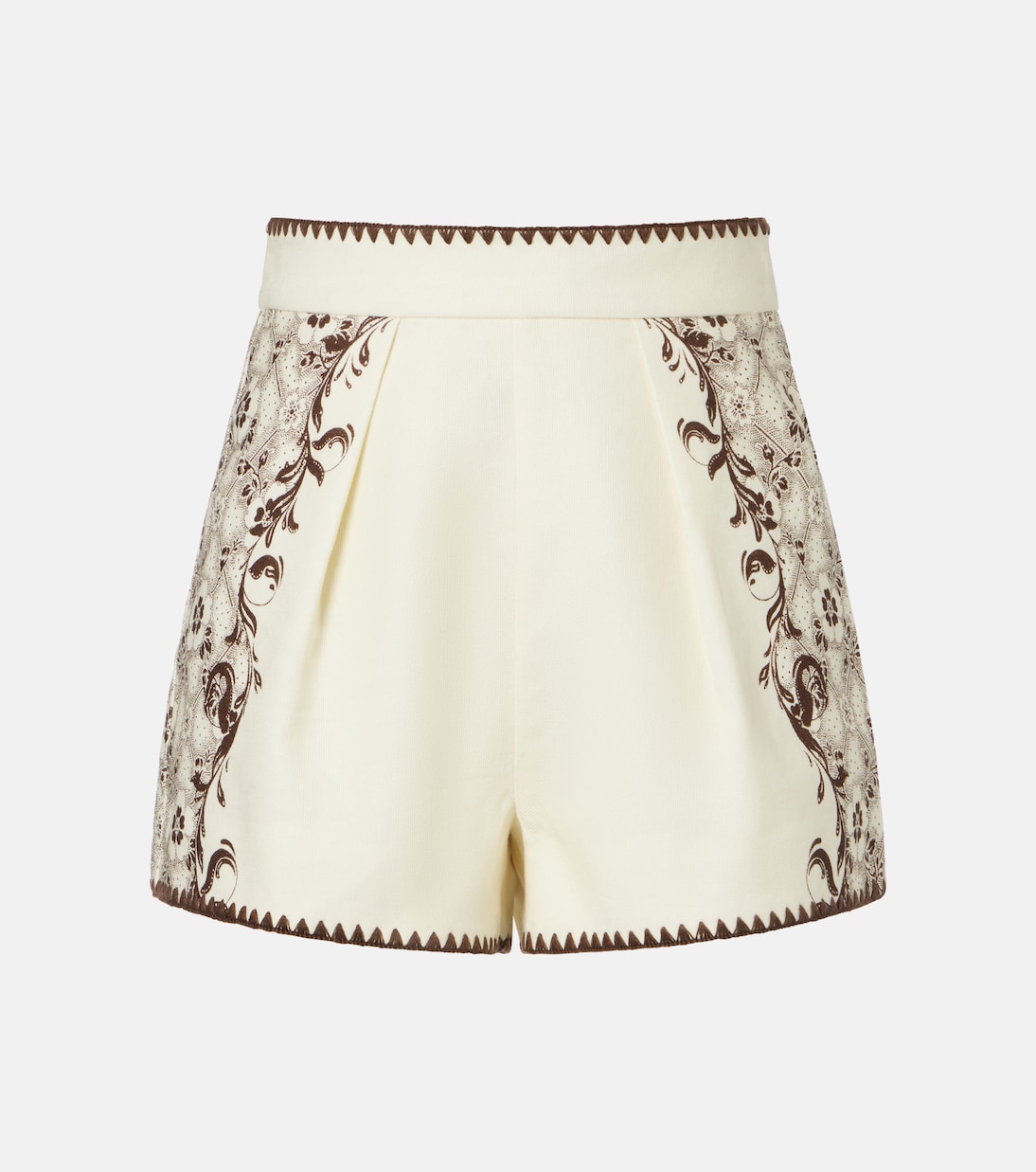 Printed linen and cotton shorts | Alémais