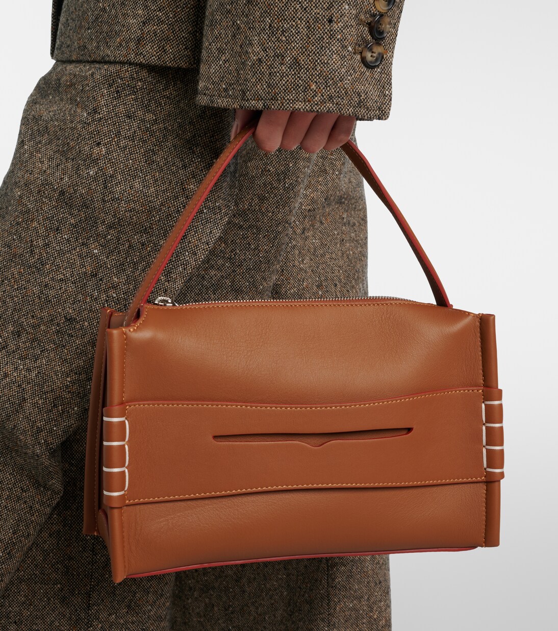 Loafer leather top-handle bag | JW Anderson