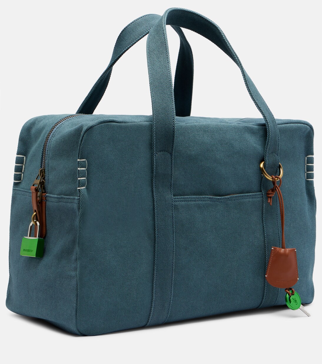 Small leather-trimmed canvas weekender | JW Anderson