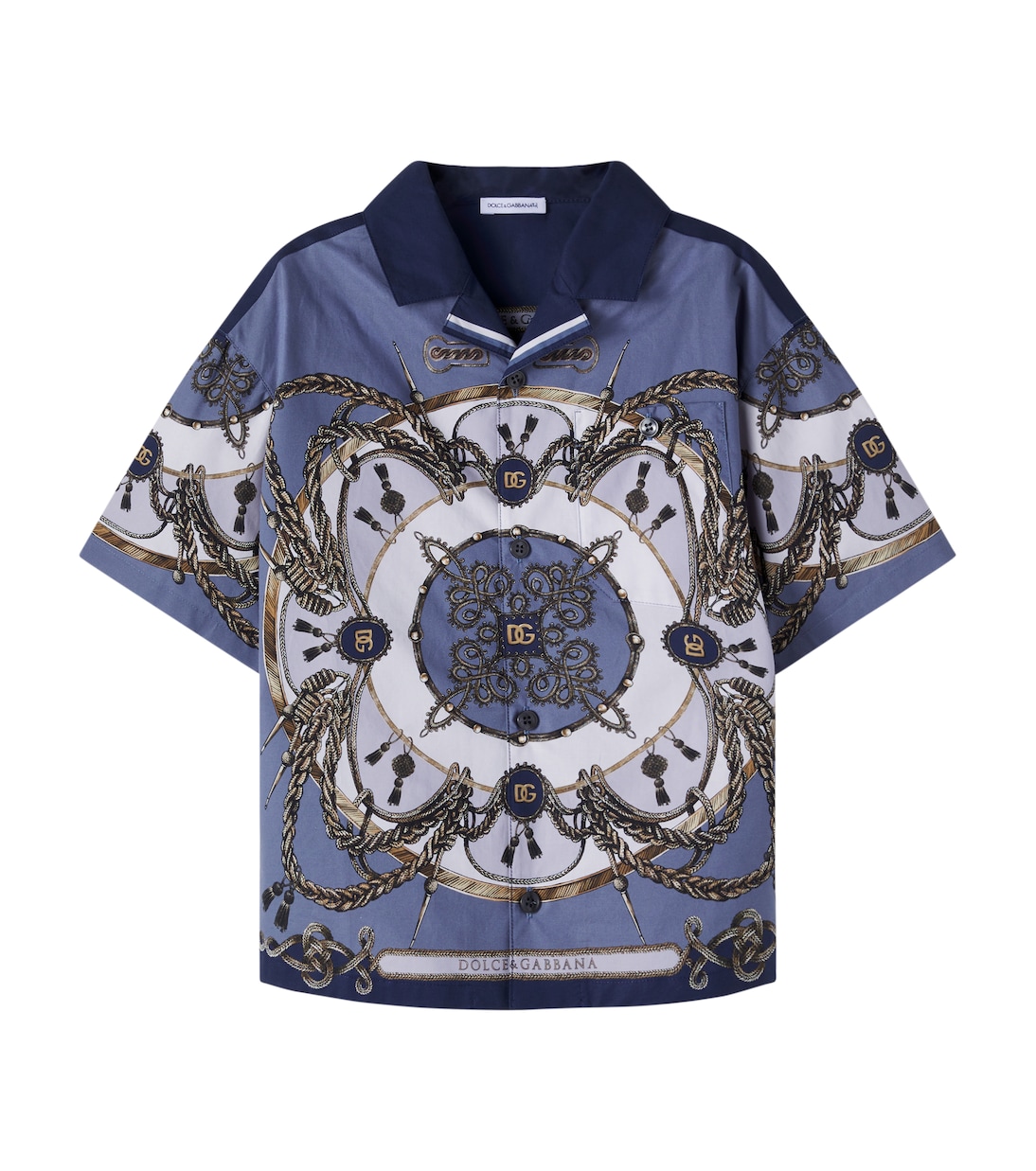 Printed cotton poplin shirt | Dolce&Gabbana Kids