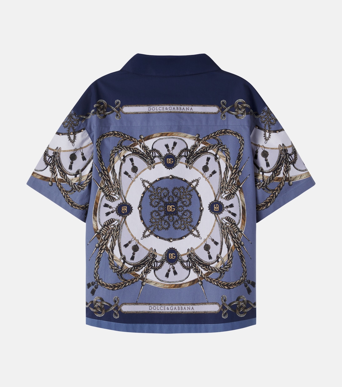 Printed cotton poplin shirt | Dolce&Gabbana Kids