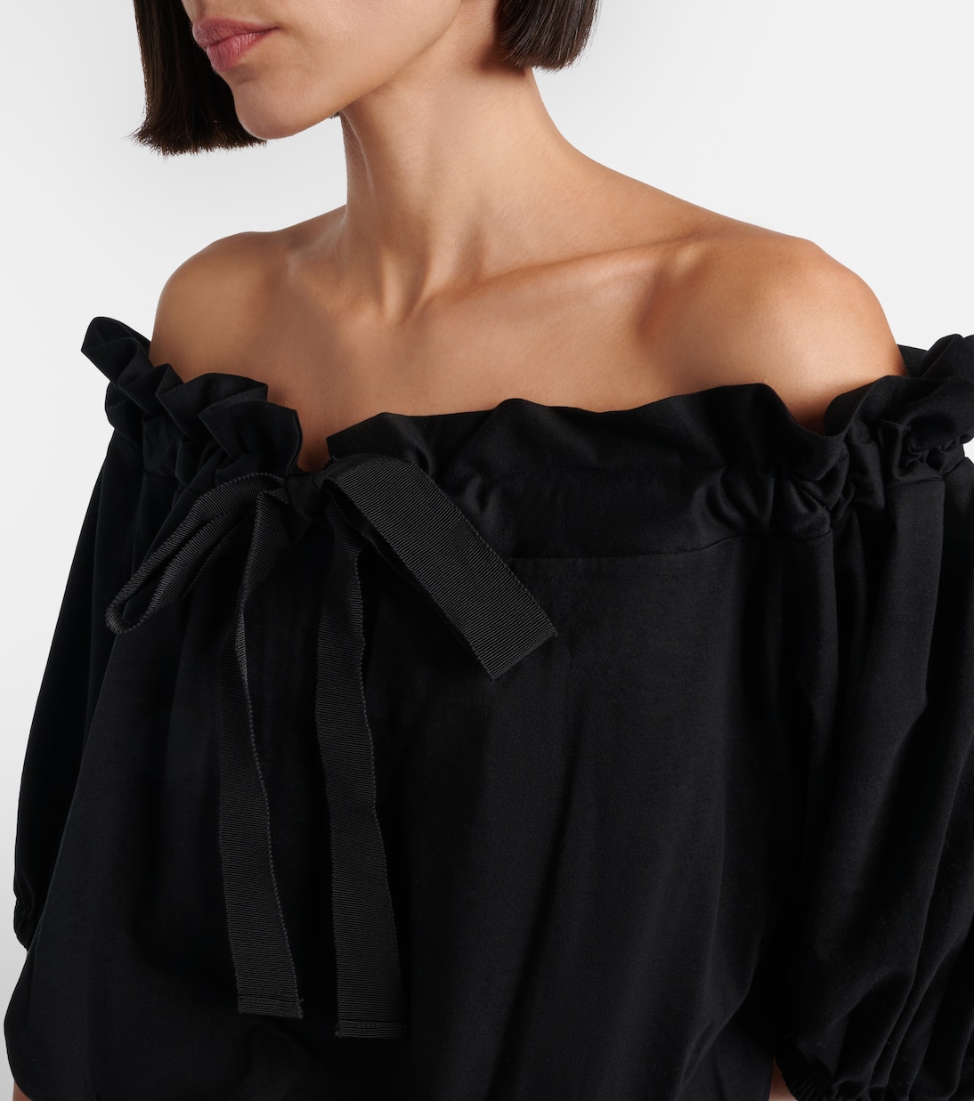 Robe en faille de coton à col lavallière | Patou