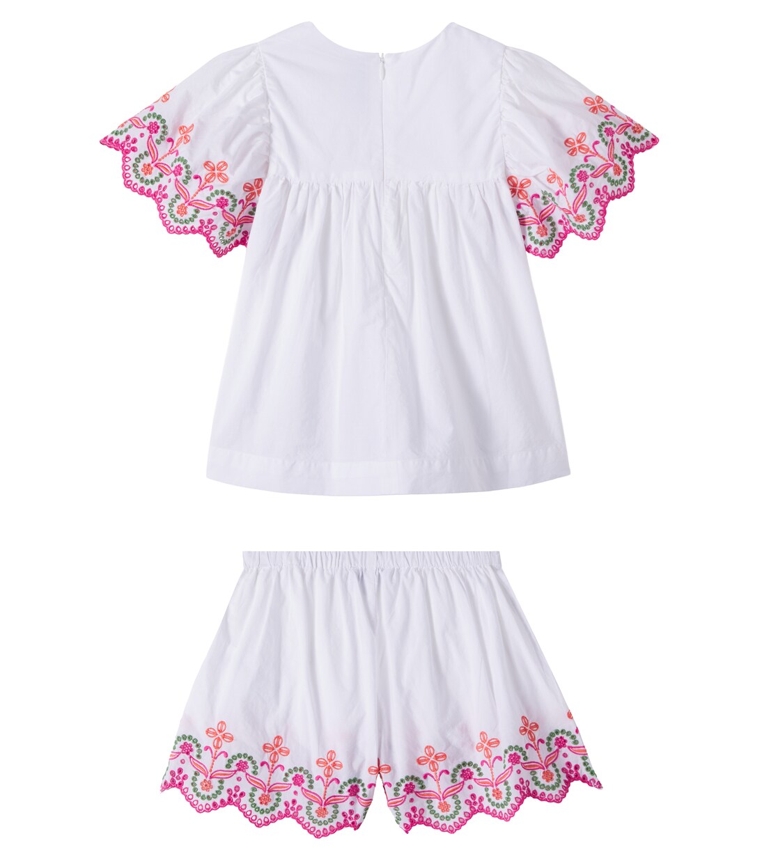 Embroidered cotton top and shorts set | Tartine et Chocolat
