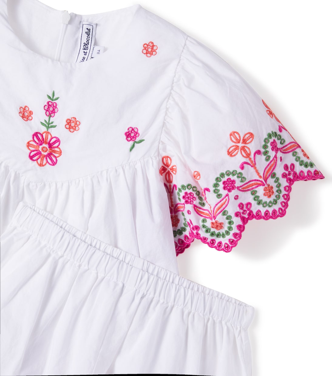 Embroidered cotton top and shorts set | Tartine et Chocolat