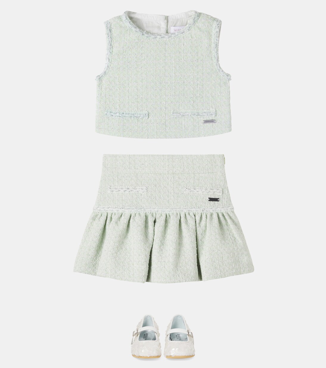 Top Bon Ton in bouclé di misto cotone | Monnalisa