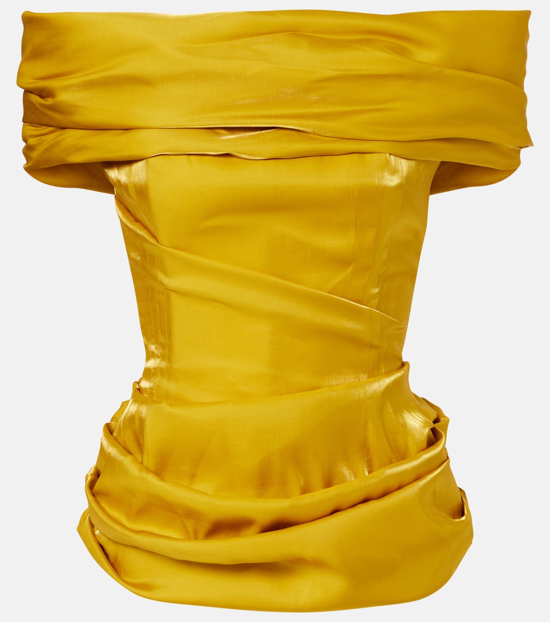 Draped off-shoulder satin top | Magda Butrym