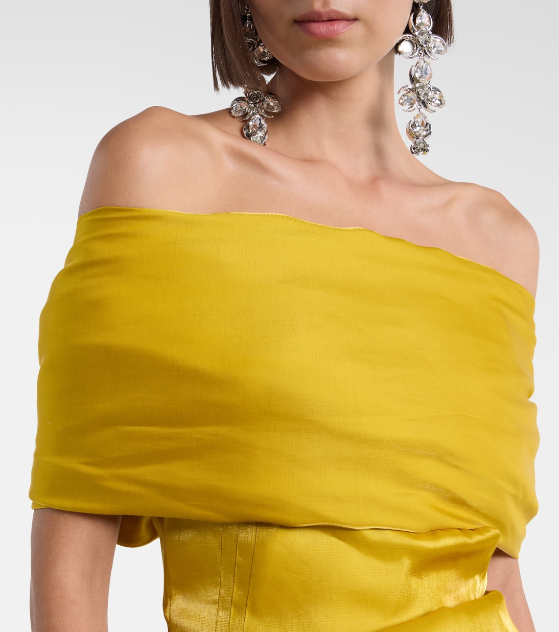 Draped off-shoulder satin top | Magda Butrym
