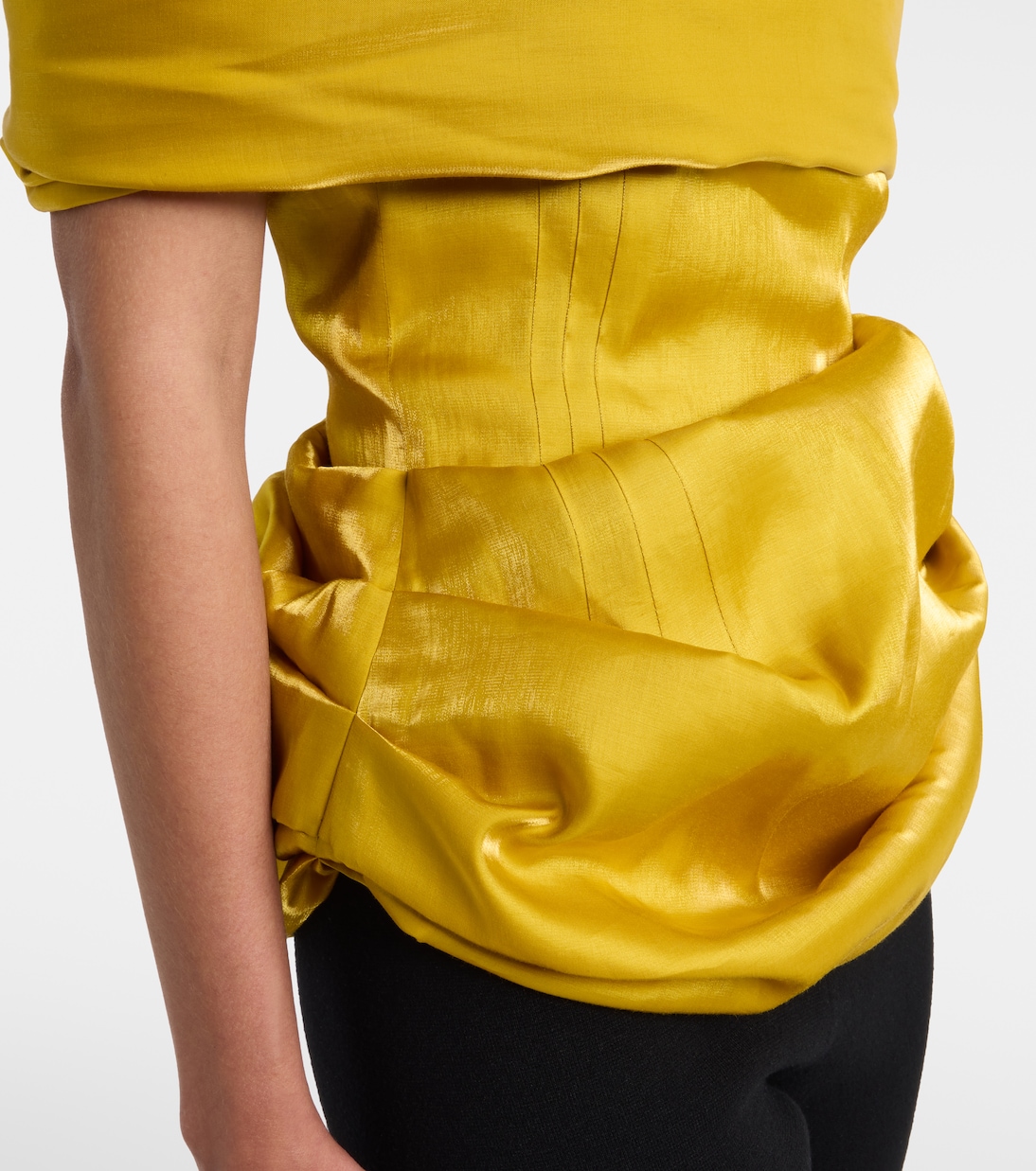 Draped off-shoulder satin top | Magda Butrym
