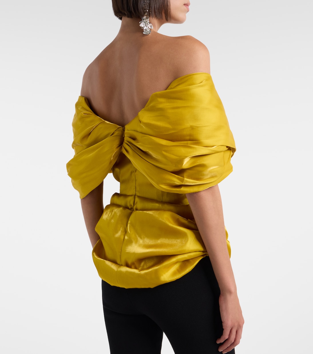 Draped off-shoulder satin top | Magda Butrym