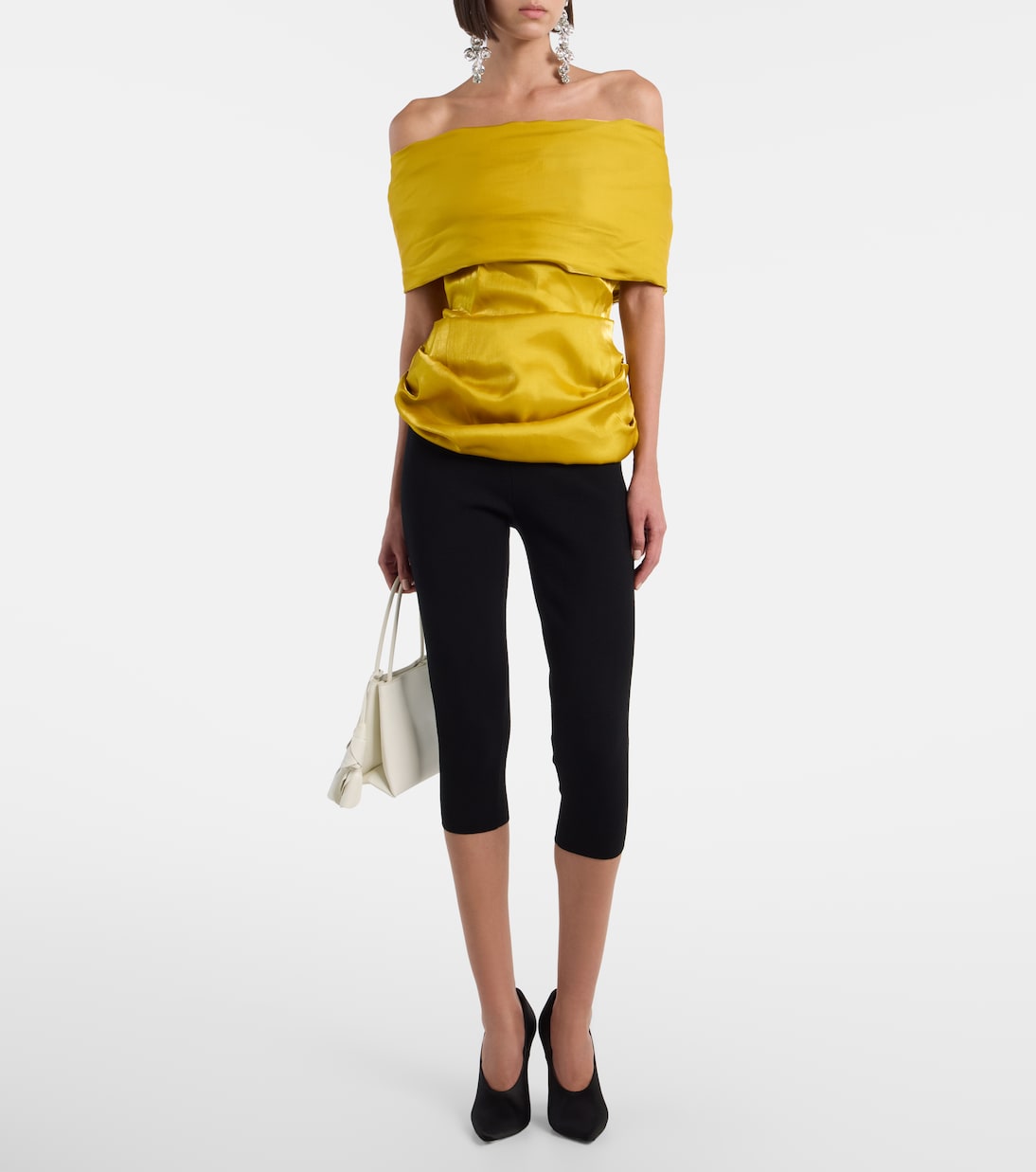 Draped off-shoulder satin top | Magda Butrym