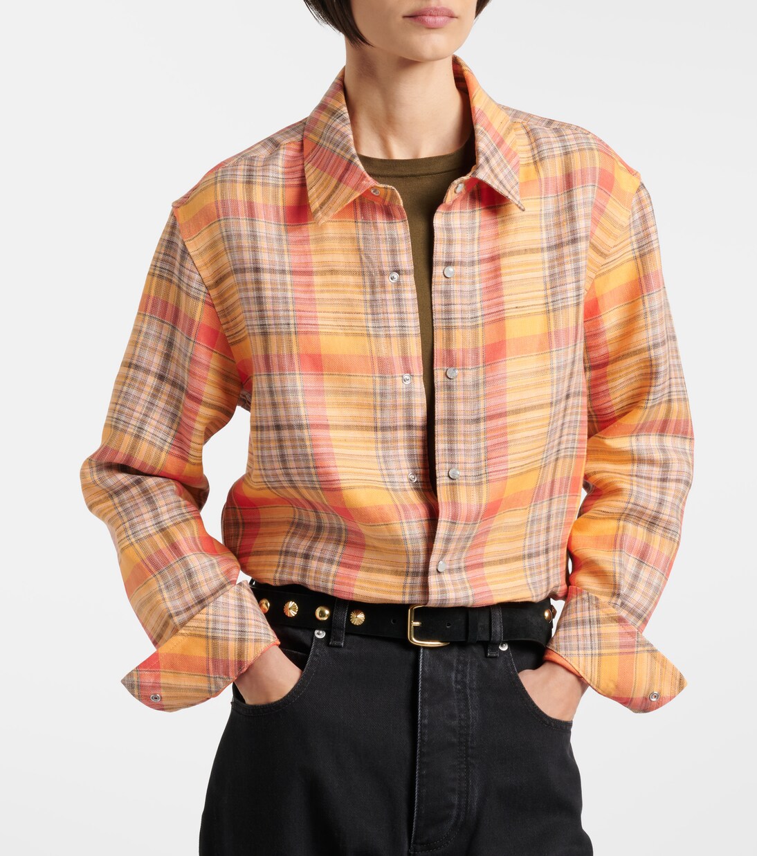 Twilight linen shirt with moonstone | God's True Cashmere