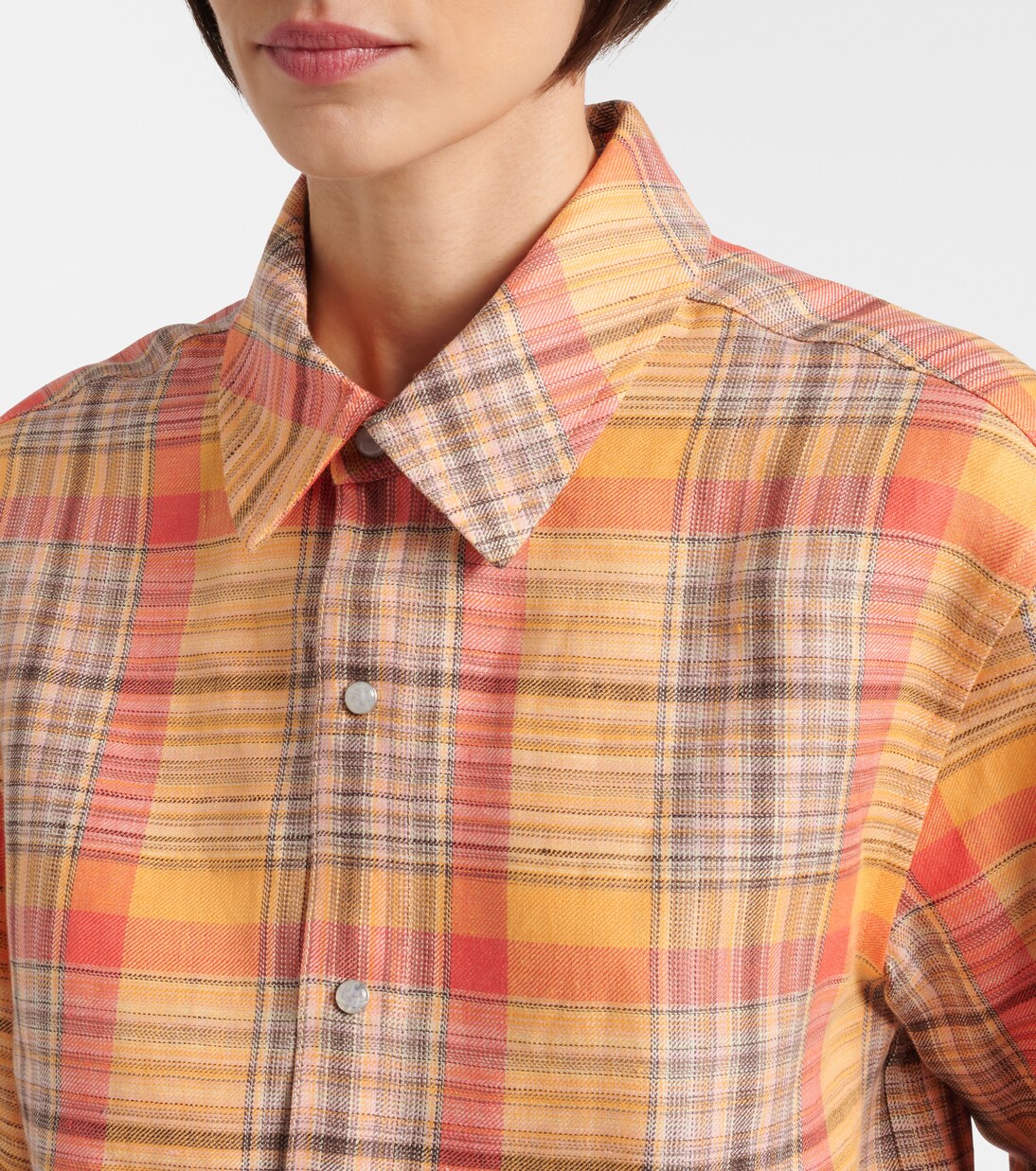 Twilight linen shirt with moonstone | God's True Cashmere