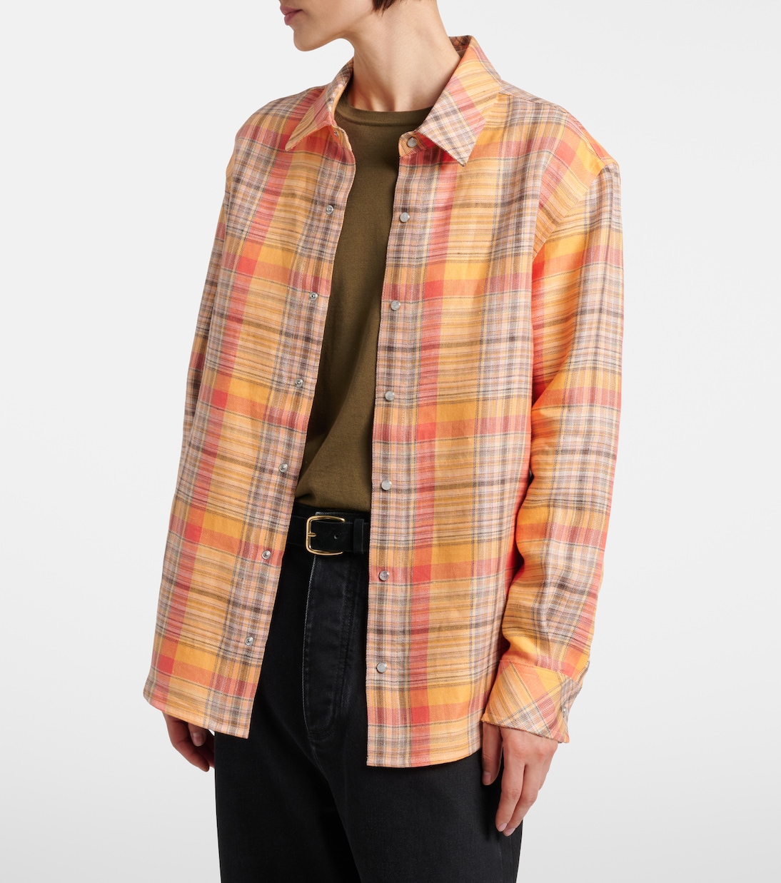 Twilight linen shirt with moonstone | God's True Cashmere