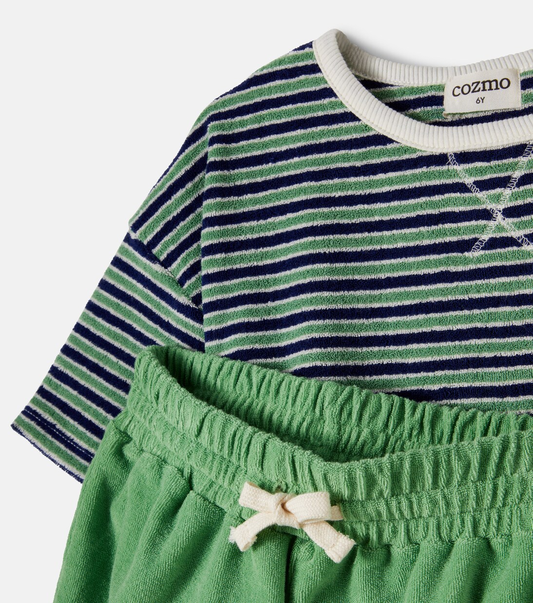 Enea and Root cotton-blend terry T-shirt and shorts set | Cozmo