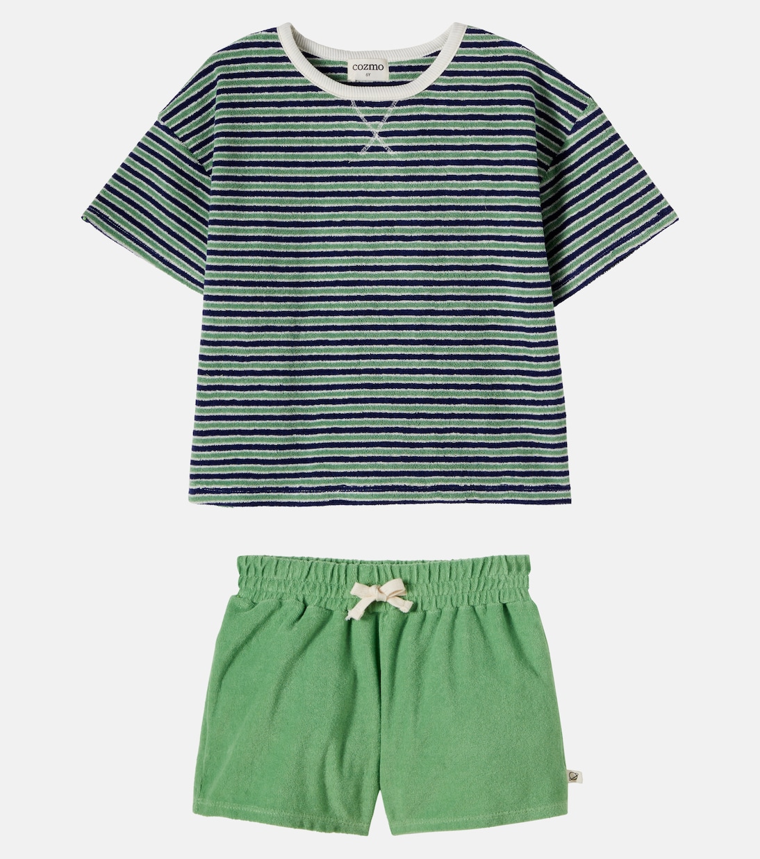 Enea and Root cotton-blend terry T-shirt and shorts set | Cozmo