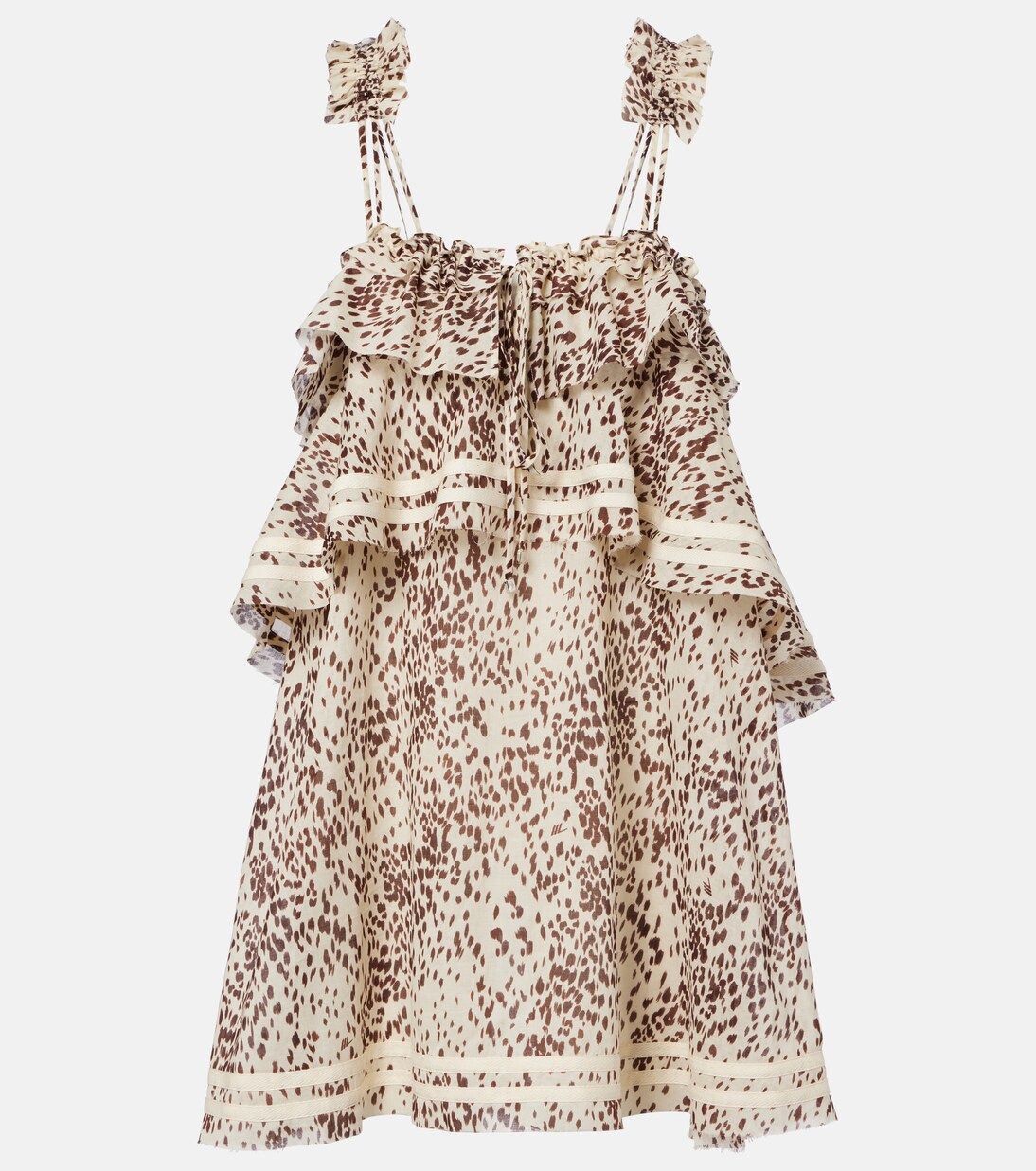 Leopard-print ruffled cotton minidress | The Attico