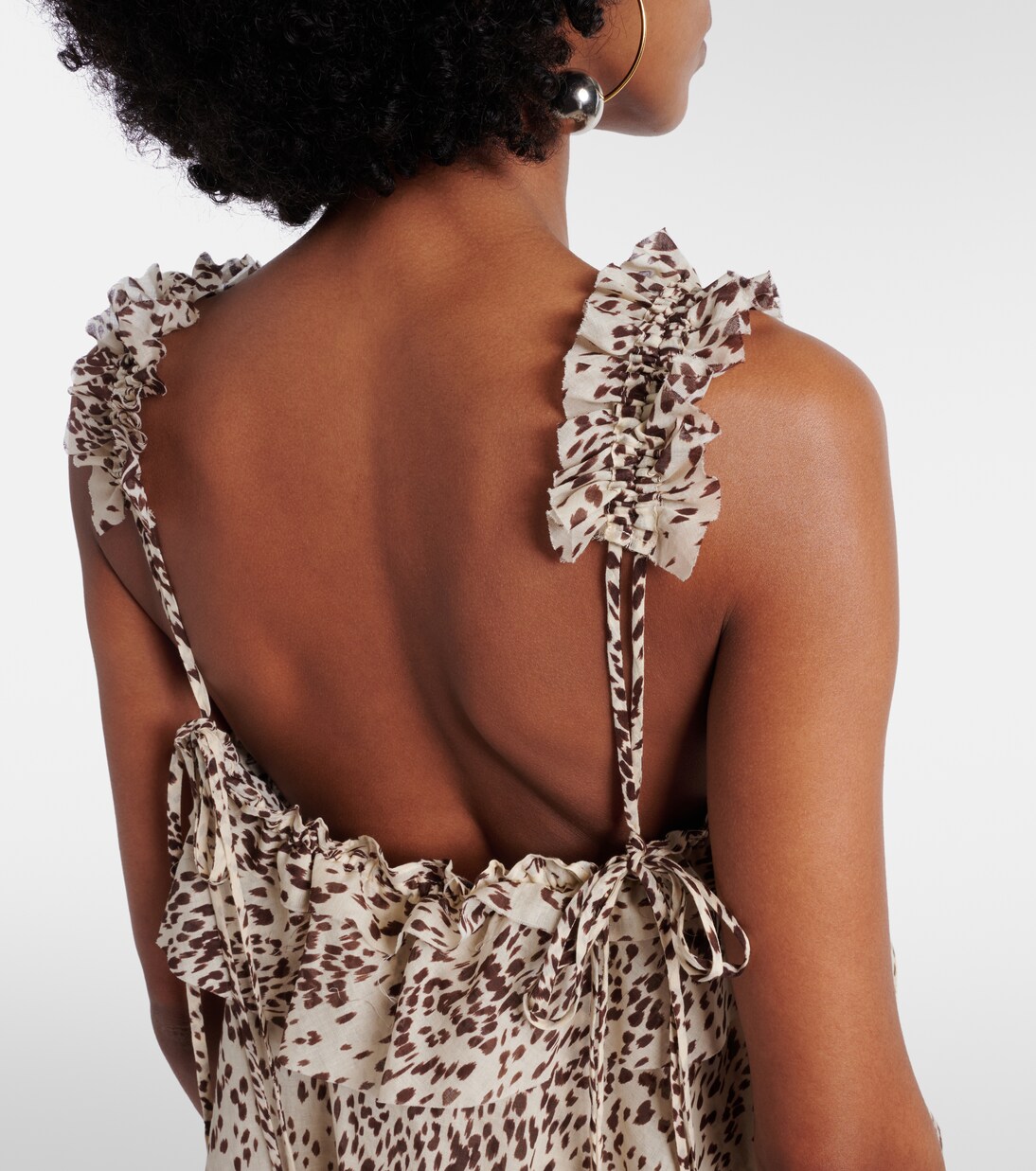 Leopard-print ruffled cotton minidress | The Attico