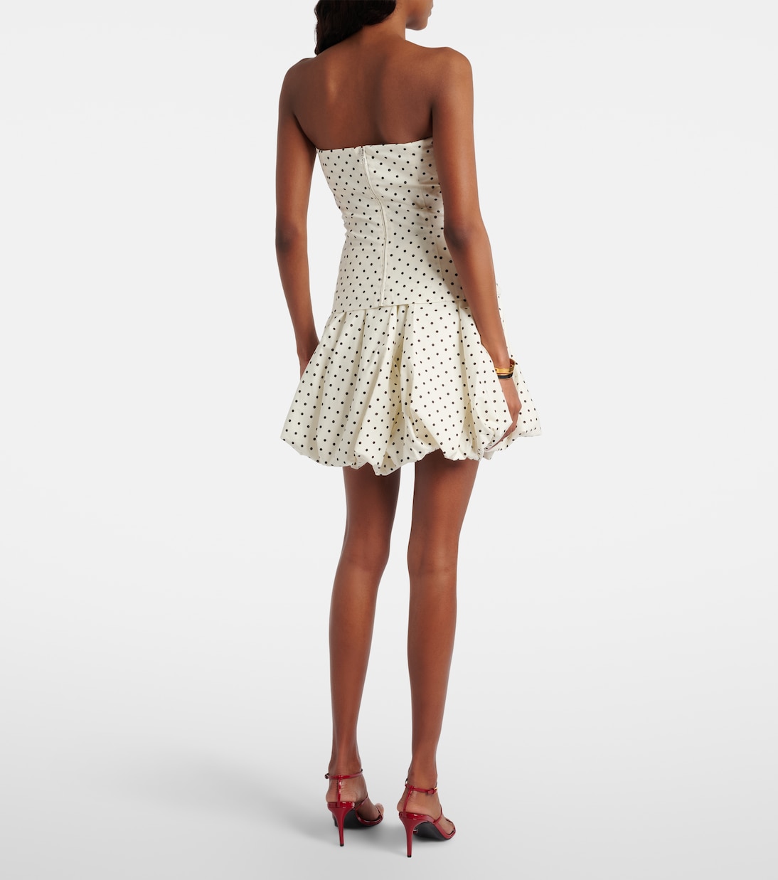 Balloon polka-dot poplin miniskirt | Rotate