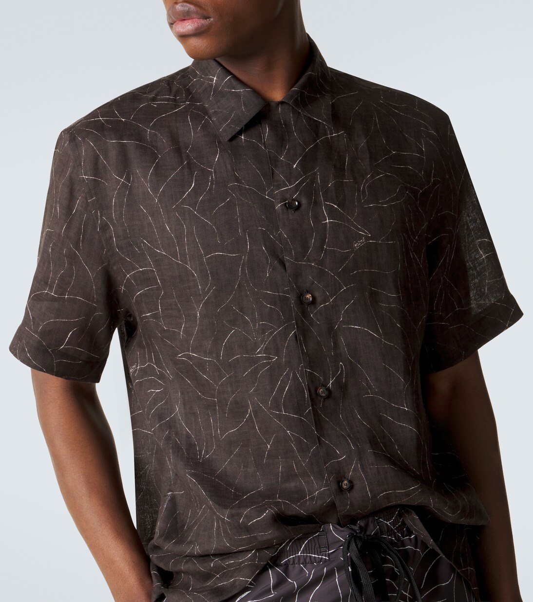 Camicia bowling in lino con stampa | Brioni