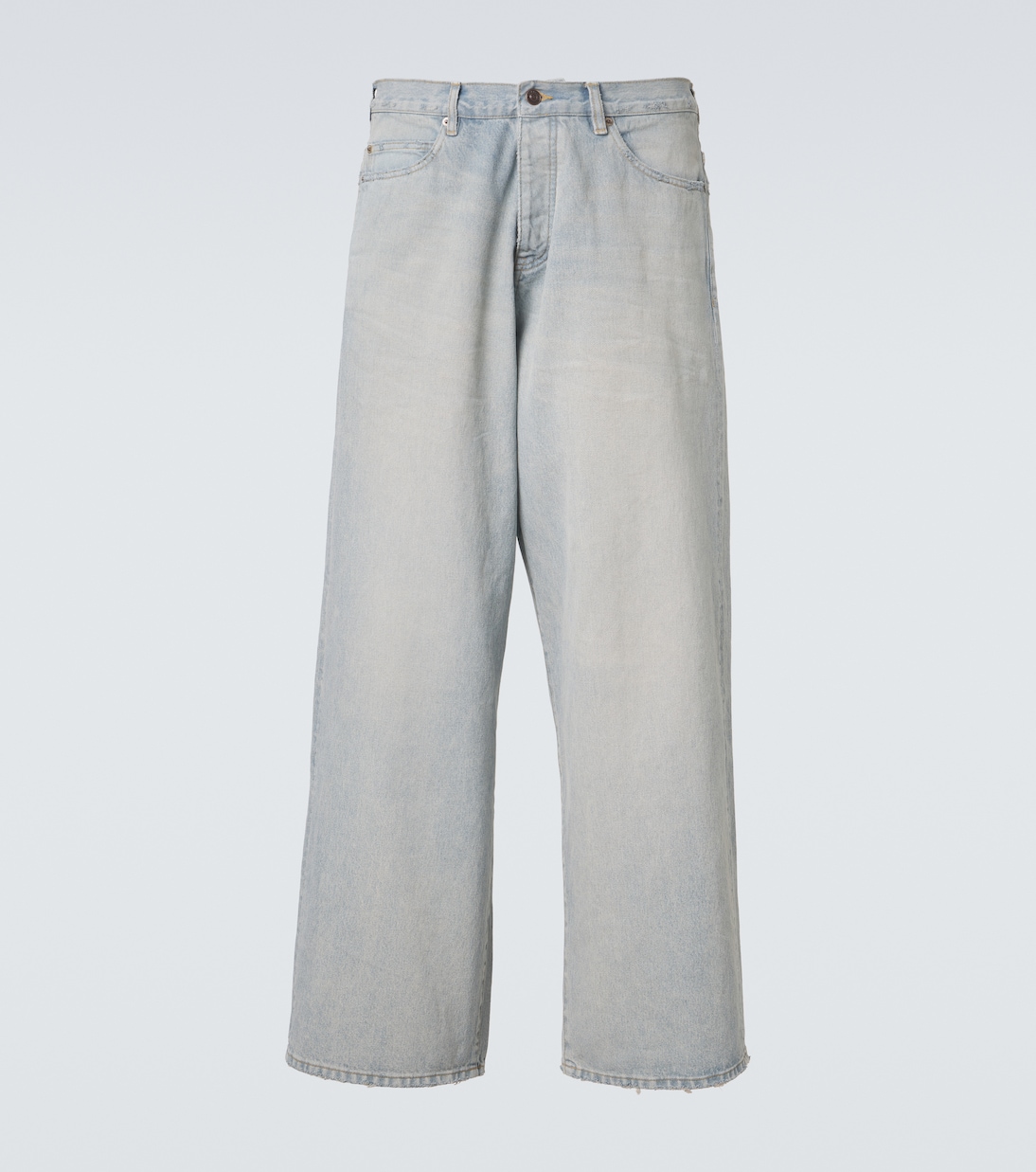 Leather-trimmed wide-leg jeans | Balenciaga