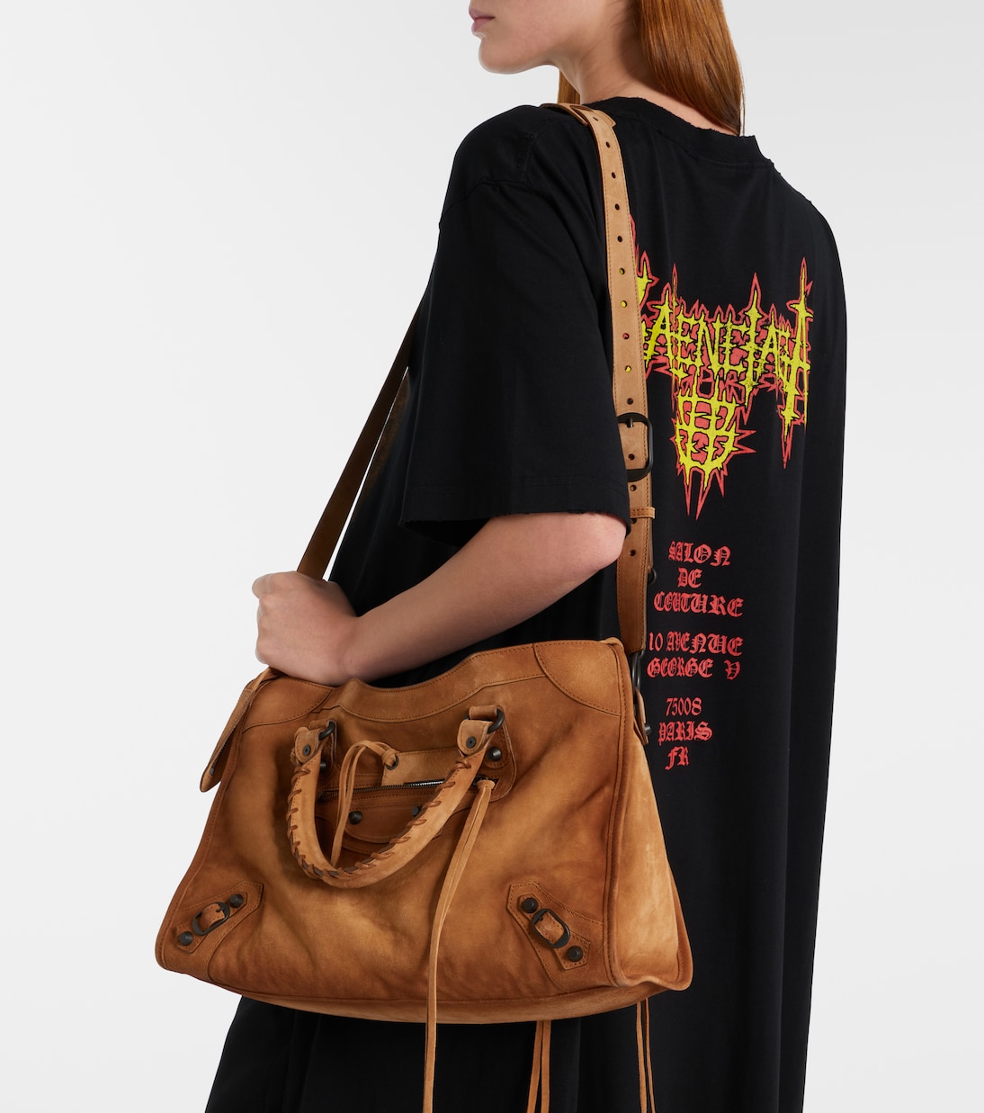 Henkeltasche Le City Medium aus Veloursleder | Balenciaga