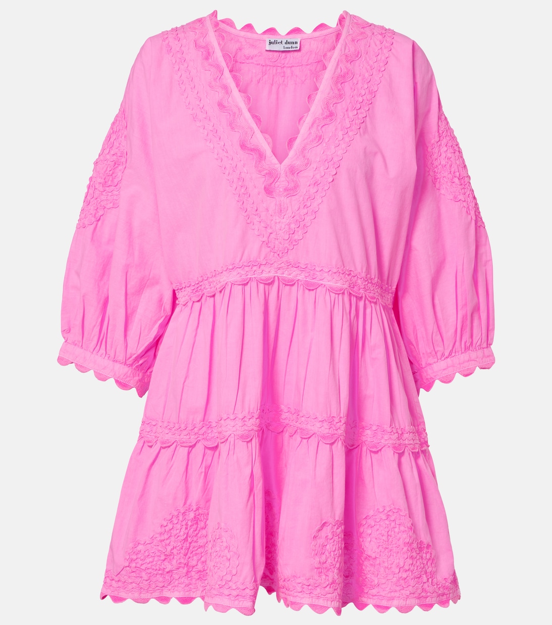 Vestido corto de algodón bordado | Juliet Dunn