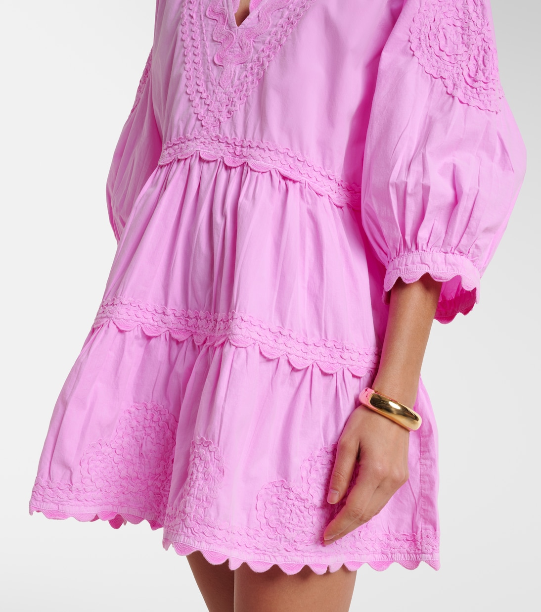 Vestido corto de algodón bordado | Juliet Dunn