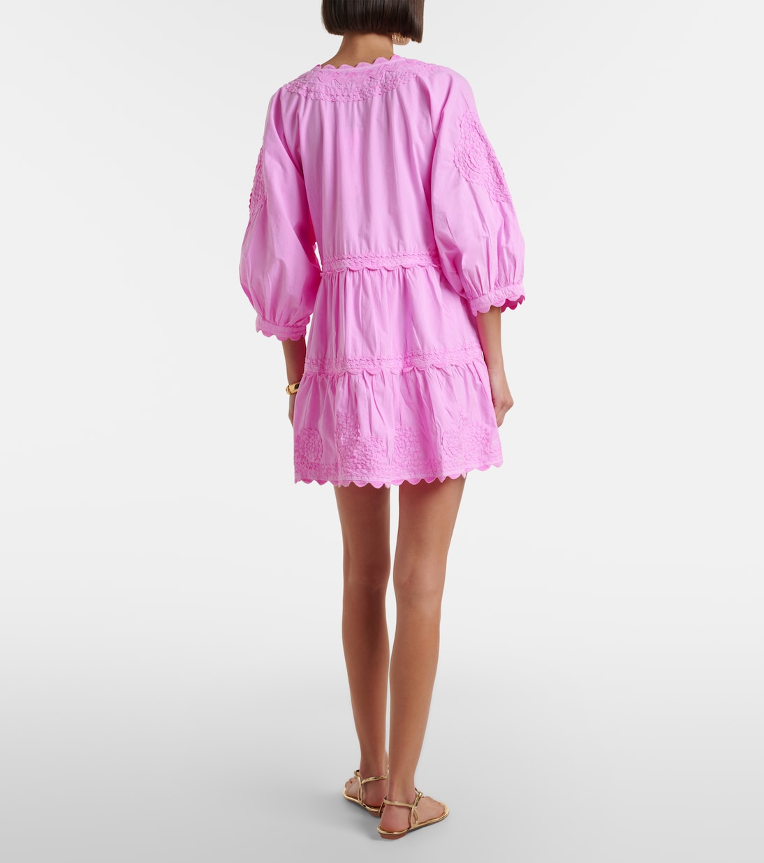 Vestido corto de algodón bordado | Juliet Dunn