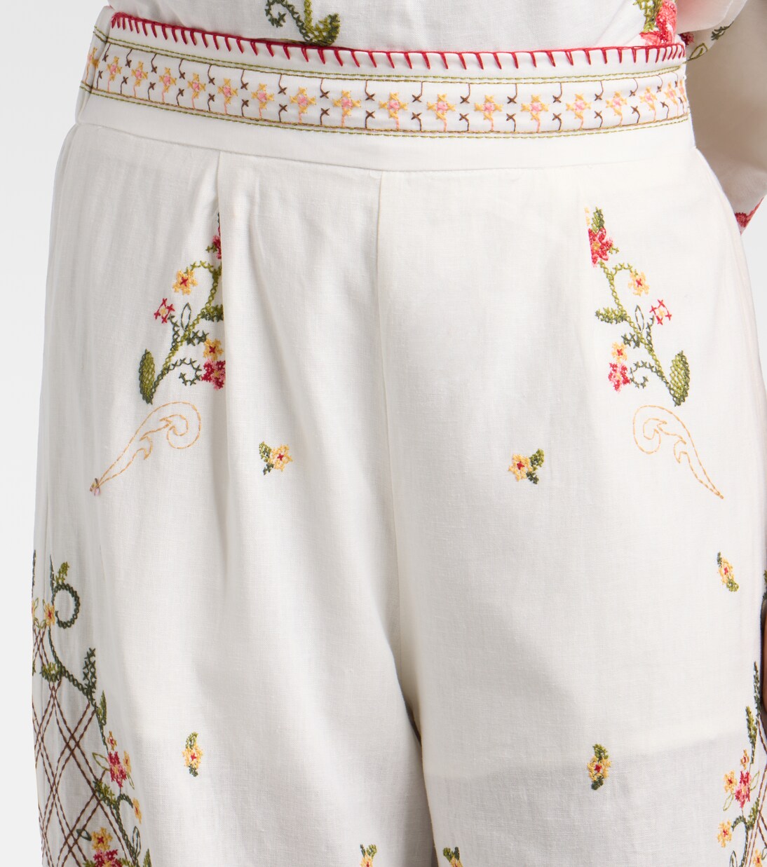 Bestickte Culottes aus einem Leinengemisch | Farm Rio